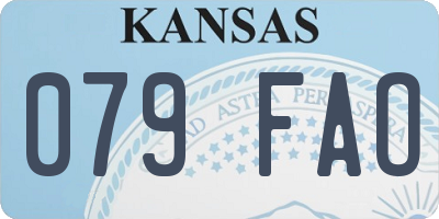 KS license plate 079FAO