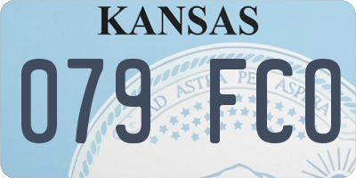 KS license plate 079FCO