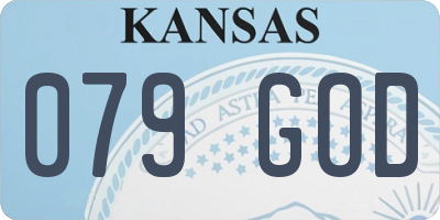 KS license plate 079GOD