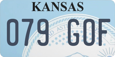 KS license plate 079GOF