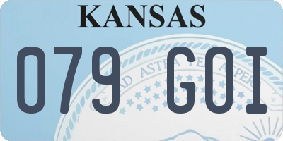 KS license plate 079GOI