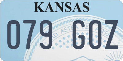 KS license plate 079GOZ
