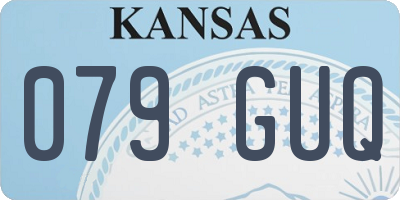 KS license plate 079GUQ