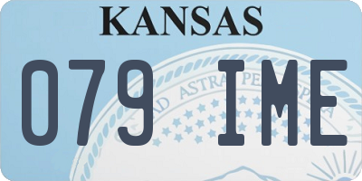 KS license plate 079IME