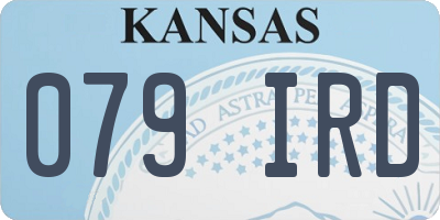 KS license plate 079IRD