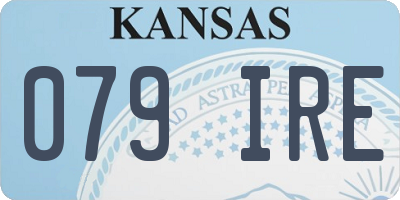 KS license plate 079IRE