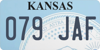 KS license plate 079JAF