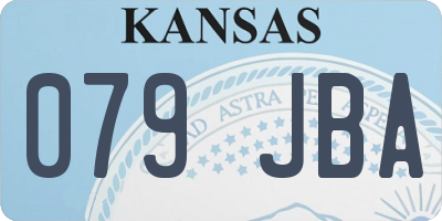 KS license plate 079JBA