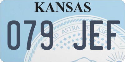 KS license plate 079JEF