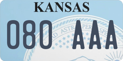 KS license plate 080AAA