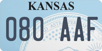 KS license plate 080AAF