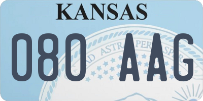 KS license plate 080AAG