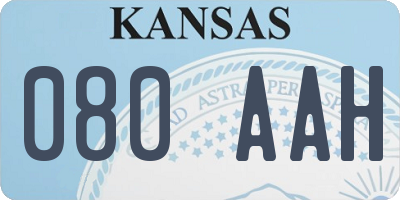 KS license plate 080AAH