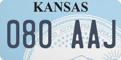 KS license plate 080AAJ