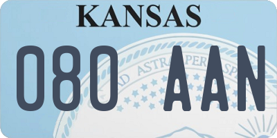 KS license plate 080AAN
