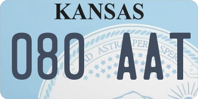 KS license plate 080AAT