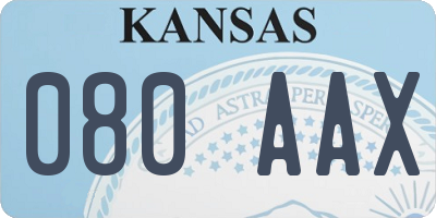 KS license plate 080AAX