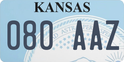 KS license plate 080AAZ