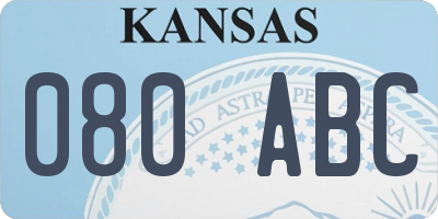 KS license plate 080ABC