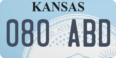 KS license plate 080ABD
