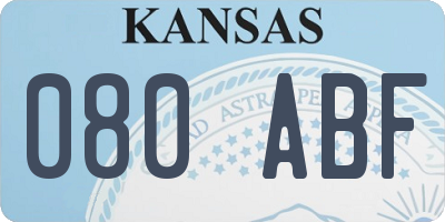 KS license plate 080ABF
