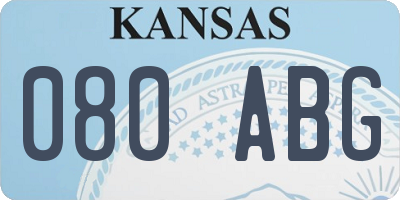 KS license plate 080ABG
