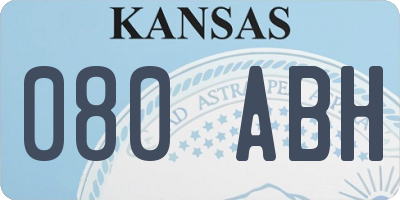 KS license plate 080ABH