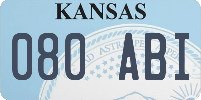 KS license plate 080ABI