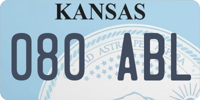KS license plate 080ABL