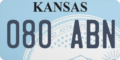 KS license plate 080ABN