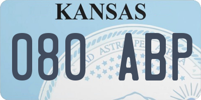 KS license plate 080ABP