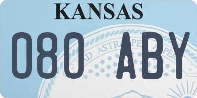 KS license plate 080ABY