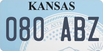 KS license plate 080ABZ