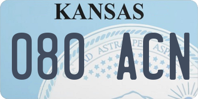 KS license plate 080ACN