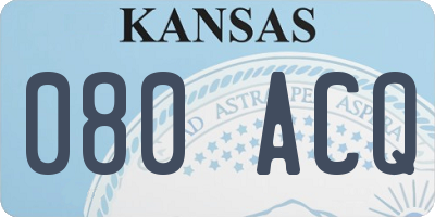 KS license plate 080ACQ