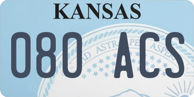 KS license plate 080ACS