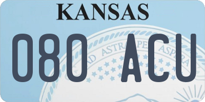 KS license plate 080ACU