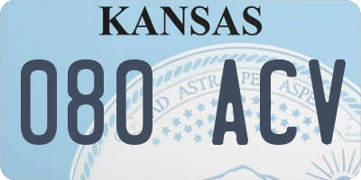 KS license plate 080ACV