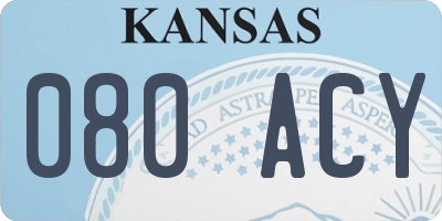 KS license plate 080ACY