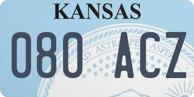 KS license plate 080ACZ
