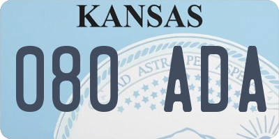 KS license plate 080ADA