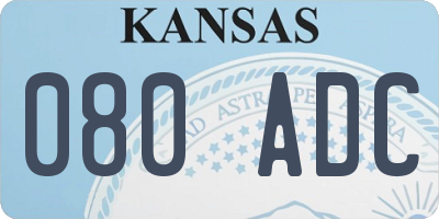 KS license plate 080ADC