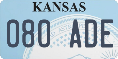 KS license plate 080ADE