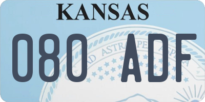 KS license plate 080ADF