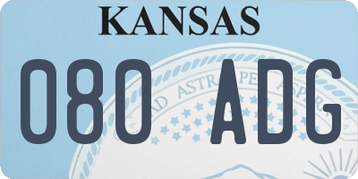 KS license plate 080ADG