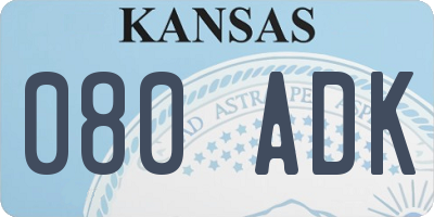KS license plate 080ADK