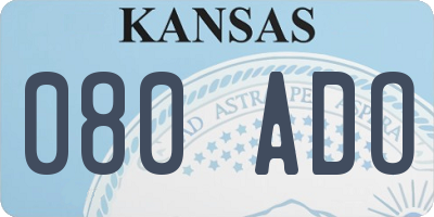 KS license plate 080ADO