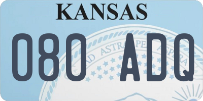 KS license plate 080ADQ