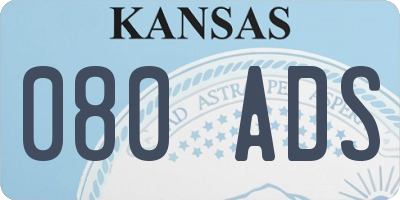 KS license plate 080ADS