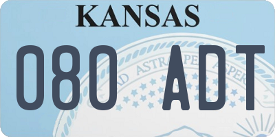 KS license plate 080ADT